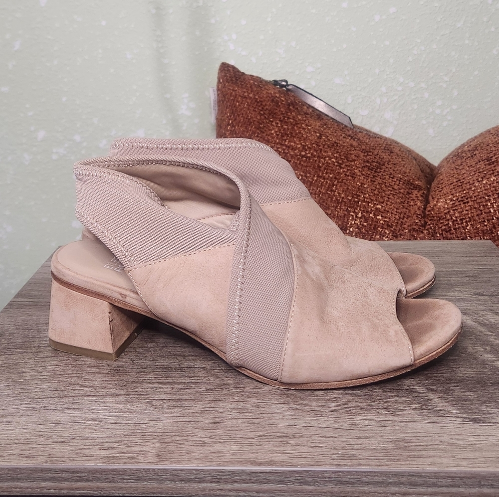 EILEEN FISHEE | Nude Mesh & Suede Heels Size: 8